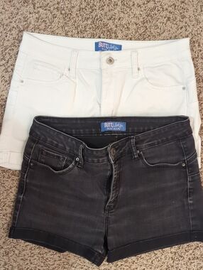 Women's White and Black Denim Shorts Duo